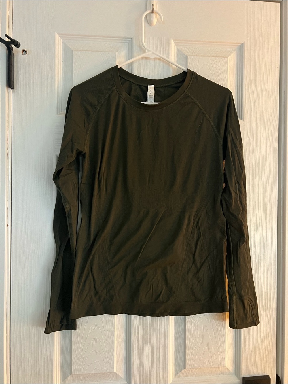 Athleta Olive Green Long-Sleeve Crew Top